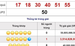 XS Power 6/55: Giải Jackpot 2 nổ trong kỳ quay 867